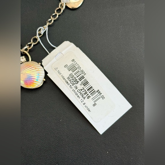 New Betsey Johnson Crystal & Imitation Pearl Seashell Cluster Bracelet - Picture 8 of 9